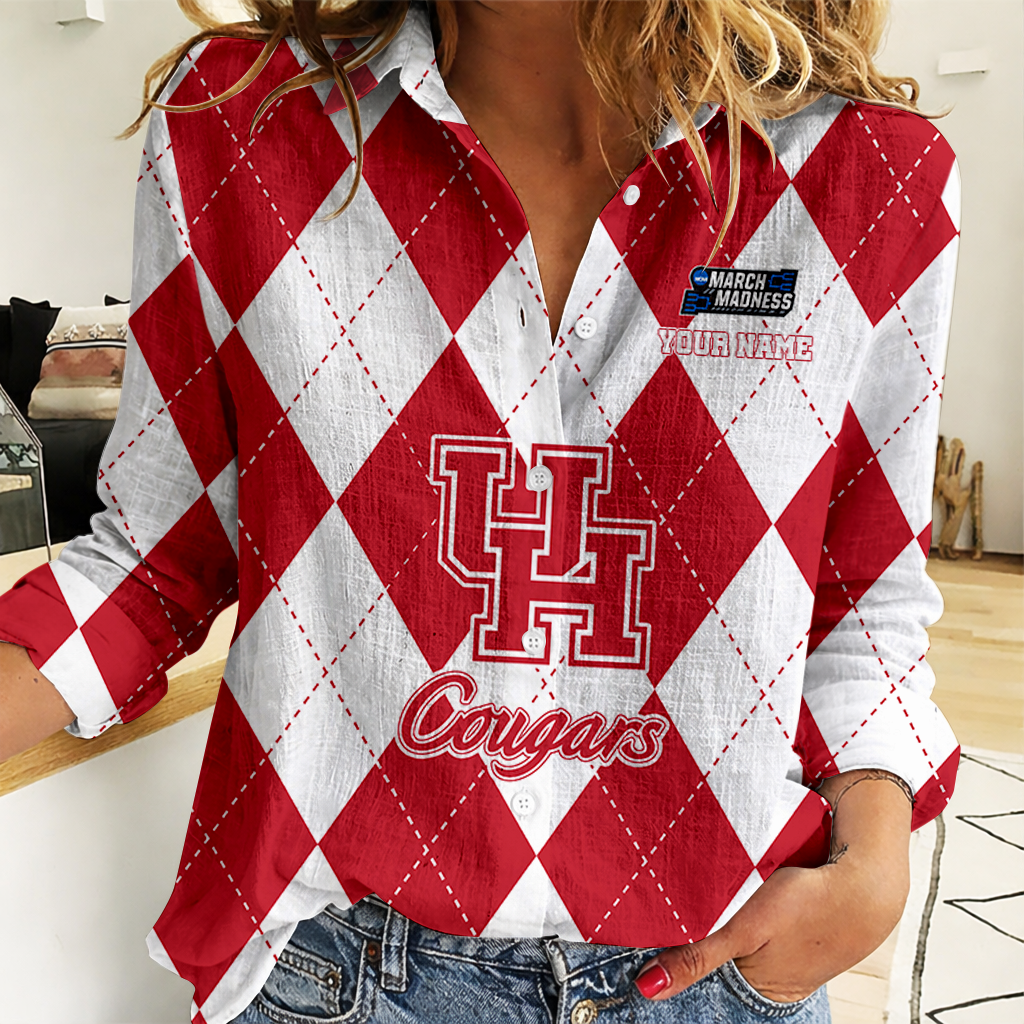 VIRAL EDITION - NEW CUSTOMIZED | NCAA MAM26 HOC HO COUGARS WOMEN CASUAL SHIRT FOR FAN