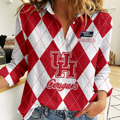 VIRAL EDITION - NEW CUSTOMIZED | NCAA MAM26 HOC HO COUGARS WOMEN CASUAL SHIRT FOR FAN