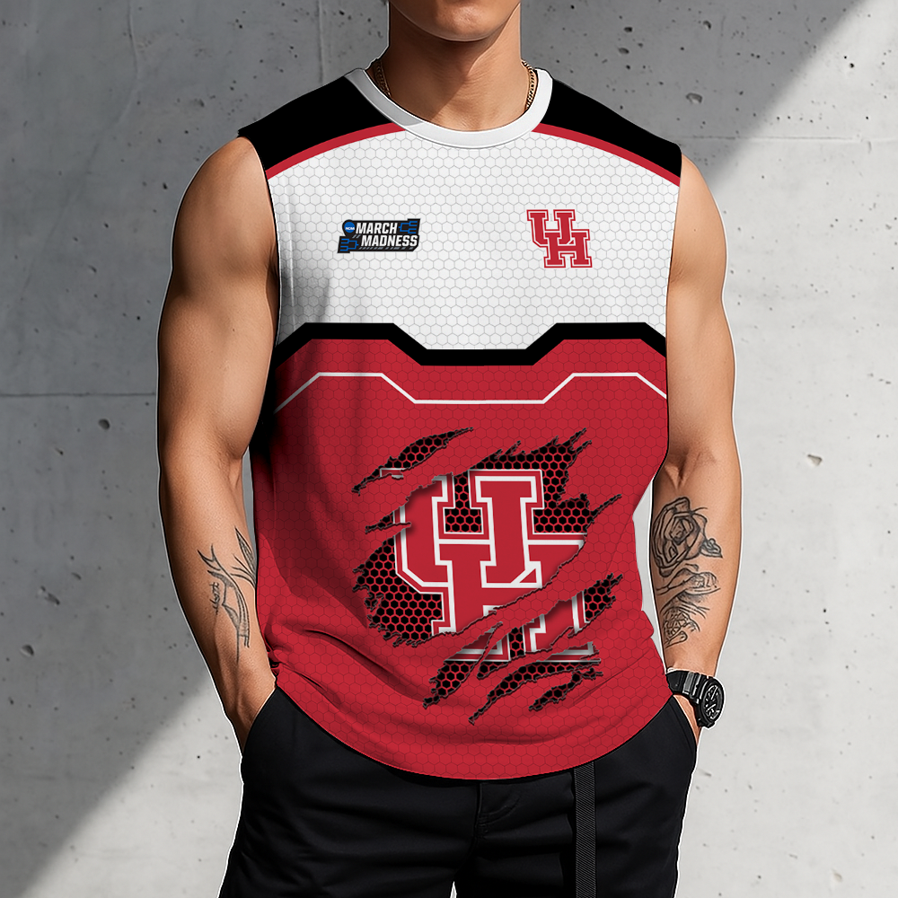 HOT DEAL - NEW CUSTOMIZED NCAA MAM26 HOC HOUSTON COUGARS MEN'S GYM SHIRT