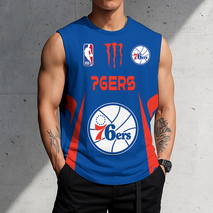 VIRAL EDITION - NEW CUSTOMIZED P76 PHILADELPHIA 76ERS MEN'S GYM SHIRT - NBA26