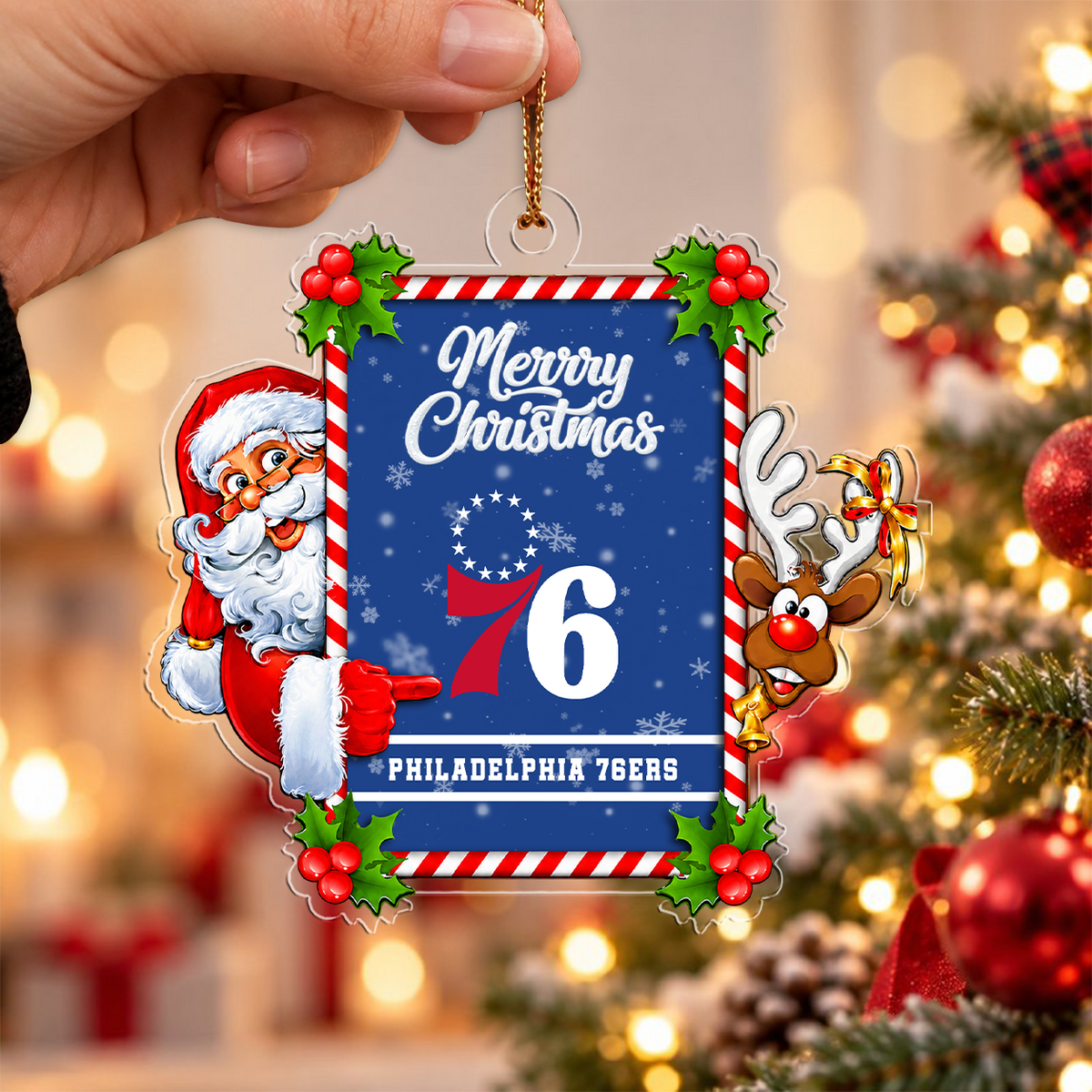 [LIMITED DROP] NEW CUSTOMIZED NBA26 P76 PHILADELPHIA 76ERS CHRISTMAS ACRYLIC ORNAMENT