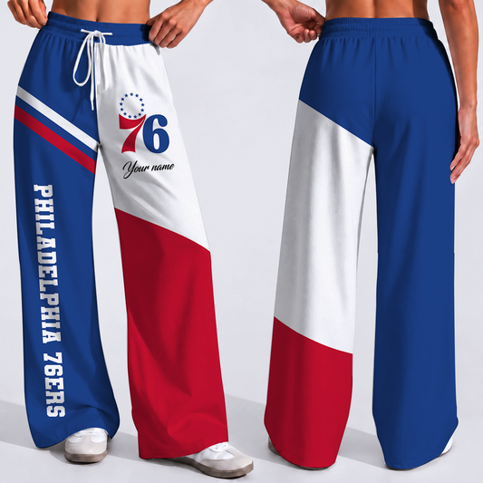 SPECIAL EDITION - NEW CUSTOMIZED NBA26 P76 PHILADELPHIA 76ERS WOMEN'S WIDE LEG PANTS