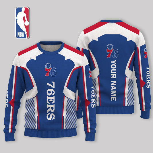 VIRAL EDITION - NEW CUSTOMIZED P76 PHILADELPHIA 76ERS UGLY SWEATER - NBA26