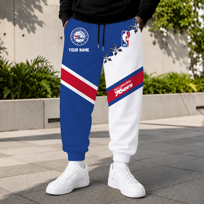 LIMITED EDITION - NEW CUSTOMIZED NBA26 P76 PHILADELPHIA 76ERS SWEATPANTS