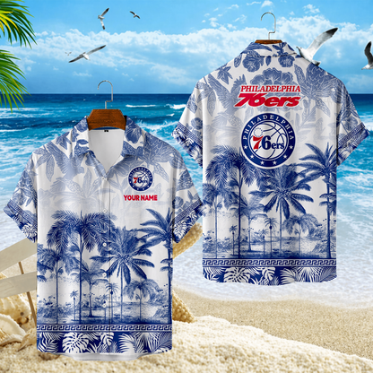 ELITE EDITION - NEW CUSTOMIZED P76 PHILADELPHIA 76ERS UNISEX HAWAIIAN SHIRT - NBA26