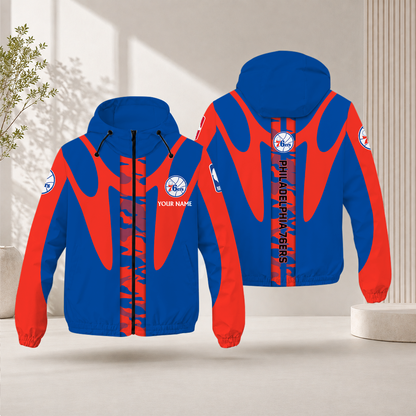 SPECIAL EDITION - NEW CUSTOMIZED NBA26 P76 PHILADELPHIA 76ERS WINDBREAKER JACKET