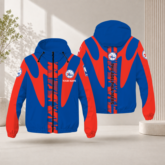 SPECIAL EDITION - NEW CUSTOMIZED NBA26 P76 PHILADELPHIA 76ERS WINDBREAKER JACKET