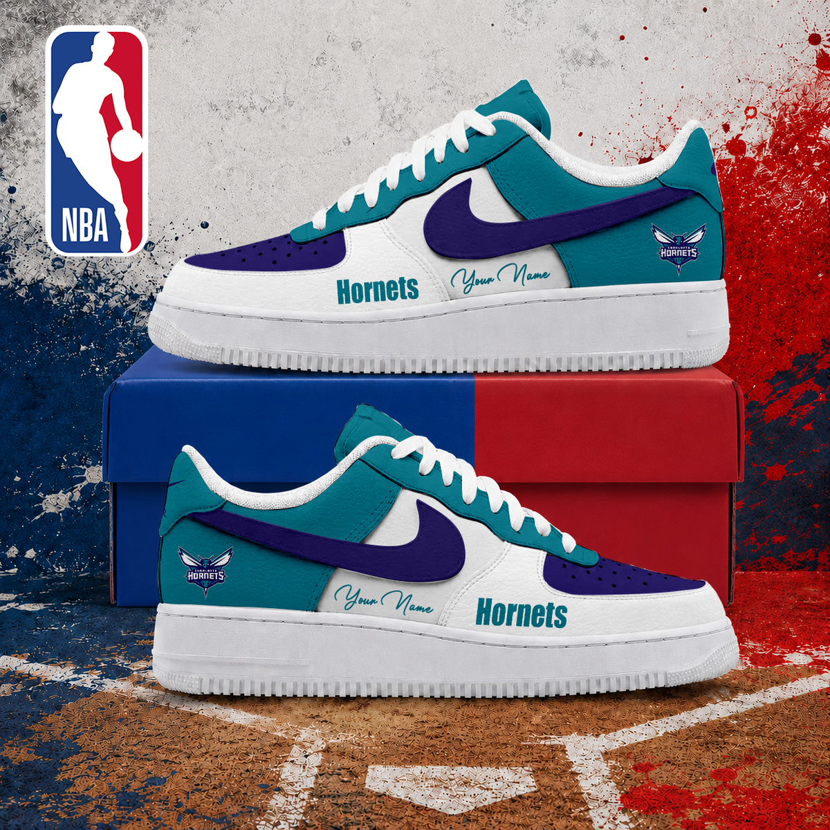 VIRAL EDITION - NEW CUSTOMIZED NBA27 CHO CHARLOTTE HORNETS AF1 SNEAKERS