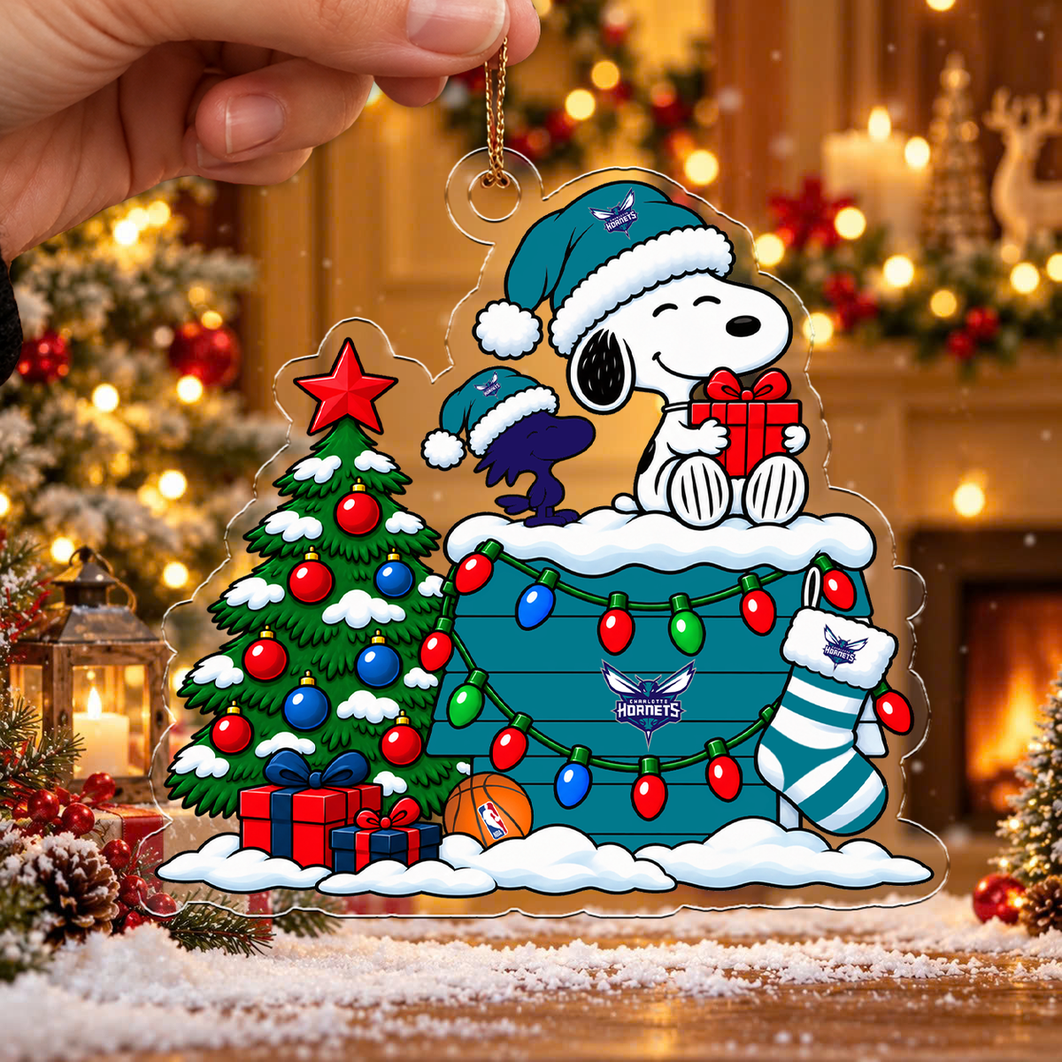 [HOT DEAL] NEW CUSTOMIZED NBA27 CHO CHARLOTTE HORNETS CHRISTMAS ACRYLIC ORNAMENT