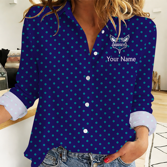 SPECIAL EDITION - NEW CUSTOMIZED NBA27 CHO CHARLOTTE HORNETS WOMEN CASUAL SHIRT FOR FAN