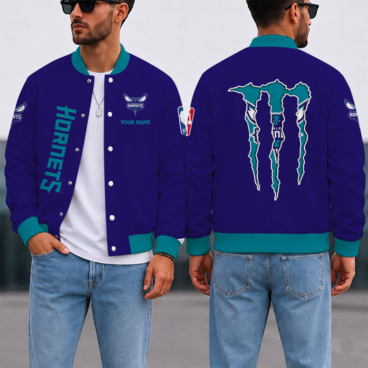 SPECIAL EDITION - NEW CUSTOMIZED NBA27 CHO CHARLOTTE HORNETS BASEBALL JACKET, SATIN VARSITY JACKET