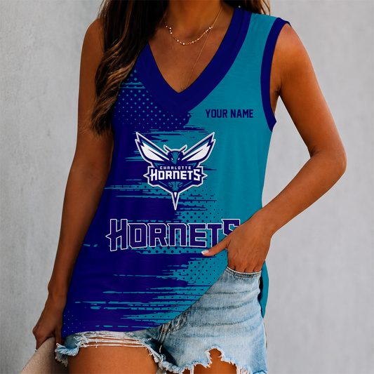 LIMITED EDITION - NEW CUSTOMIZED NBA27 CHO CHARLOTTE HORNETS WOMEN'S V-NECK TANK TOP