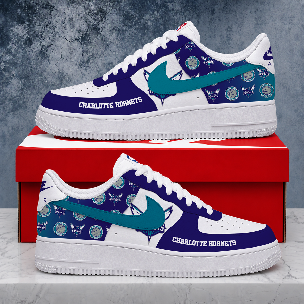 SPECIAL EDITION - NEW CUSTOMIZED NBA27 CHO CHARLOTTE HORNETS AF1 SNEAKERS