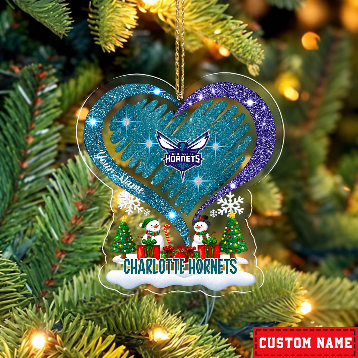 [EXCLUSIVE EDITION] NEW CUSTOMIZED NBA27 CHO CHARLOTTE HORNETS CHRISTMAS ACRYLIC ORNAMENT