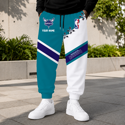 LIMITED EDITION - NEW CUSTOMIZED NBA27 CHO CHARLOTTE HORNETS SWEATPANTS