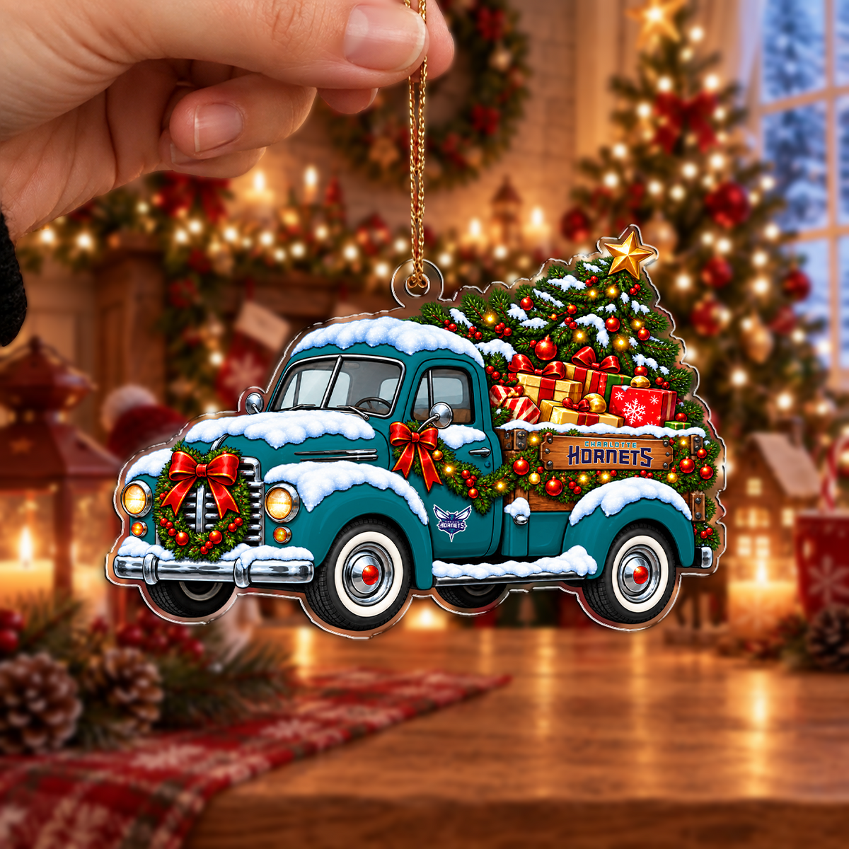 [VIRAL EDITION] NEW CUSTOMIZED NBA27 CHO CHARLOTTE HORNETS CHRISTMAS ACRYLIC ORNAMENT