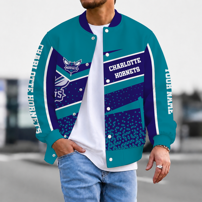 EXCLUSIVE EDITION - NEW CUSTOMIZED NBA27 CHO CHARLOTTE HORNETS BASEBALL JACKET, SATIN VARSITY JACKET