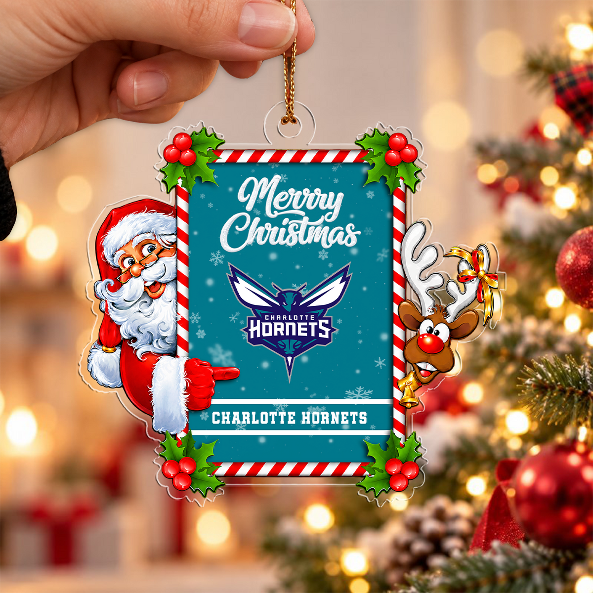 [LIMITED DROP] NEW CUSTOMIZED NBA27 CHO CHARLOTTE HORNETS CHRISTMAS ACRYLIC ORNAMENT