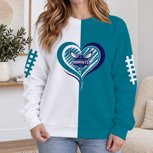 ELITE EDITION - NEW CUSTOMIZED CHO CHARLOTTE HORNETS RIBBED HOODIE & SWEATSHIRT - NBA27