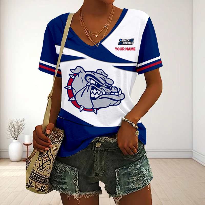 SPECIAL EDITON - NEW CUSTOMIZED MAM NCAA27 GOB GO BULLDOGS V-NECK FEMALE SHIRT