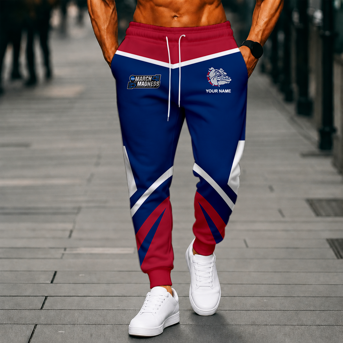 VIRAL EDITION - NEW CUSTOMIZED NCAA MAM27 GOB GONZAGA BULLDOGS SWEATPANTS