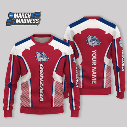 HOT DEAL - NEW CUSTOMIZED NCAA MAM27 GOB GONZAGA BULLDOGS UGLY SWEATER