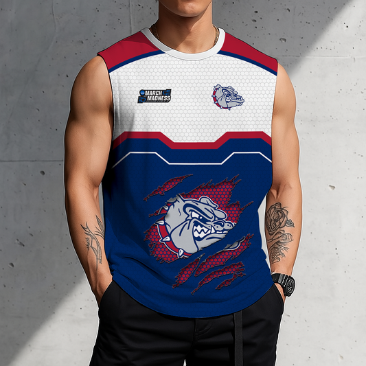 HOT DEAL - NEW CUSTOMIZED NCAA MAM27 GOB GONZAGA BULLDOGS MEN'S GYM SHIRT