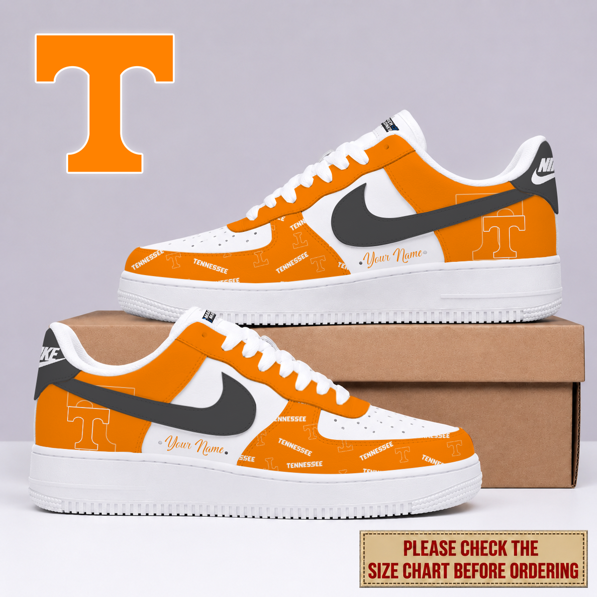 MEGA SALE - NEW CUSTOMIZED TNV TENNESSEE VOLUNTEERS AF1 SHOES - NCAA MAM28