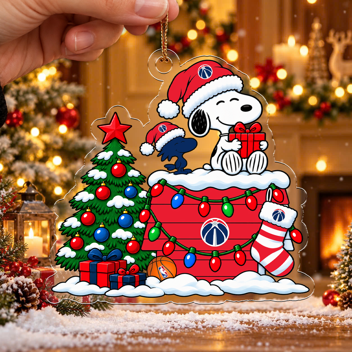 [HOT DEAL] NEW CUSTOMIZED NBA28 WWI WASHINGTON WIZARDS CHRISTMAS ACRYLIC ORNAMENT