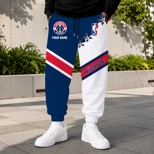 LIMITED EDITION - NEW CUSTOMIZED NBA28 WWI WASHINGTON WIZARDS SWEATPANTS