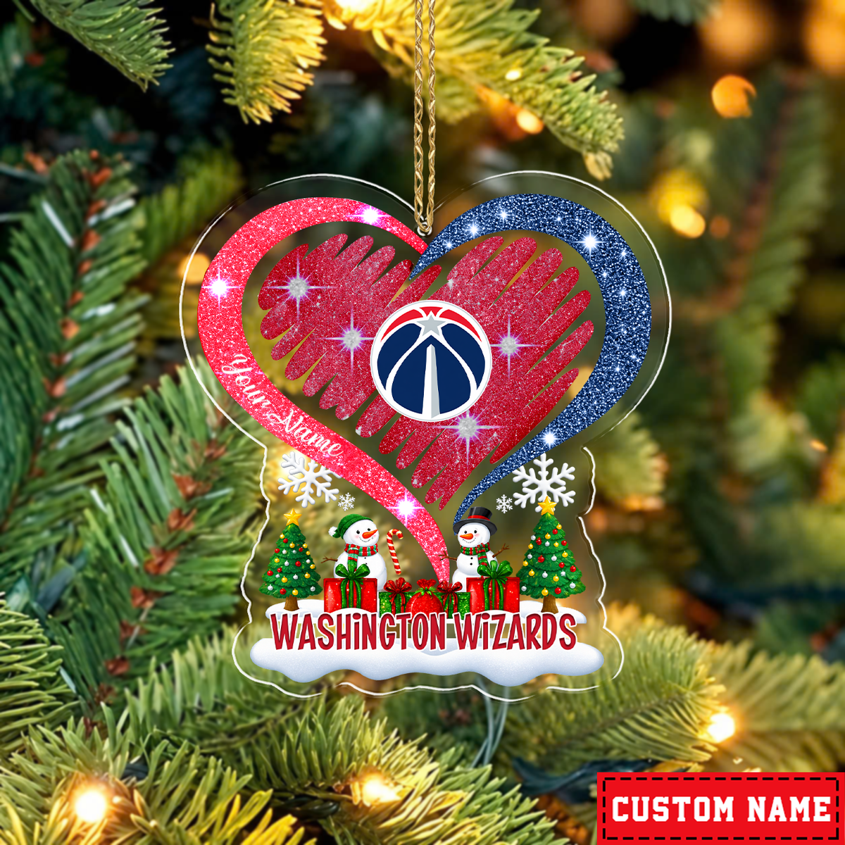 [EXCLUSIVE EDITION] NEW CUSTOMIZED NBA28 WWI WASHINGTON WIZARDS CHRISTMAS ACRYLIC ORNAMENT