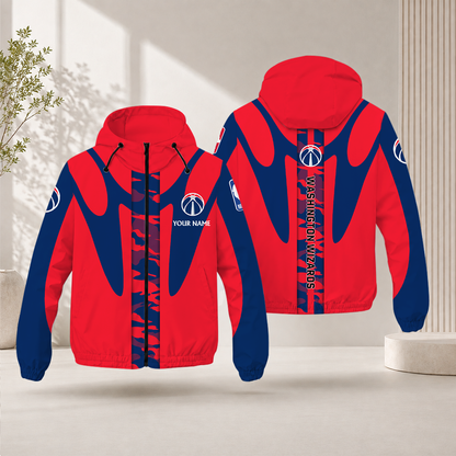 SPECIAL EDITION - NEW CUSTOMIZED NBA28 WWI WASHINGTON WIZARDS WINDBREAKER JACKET