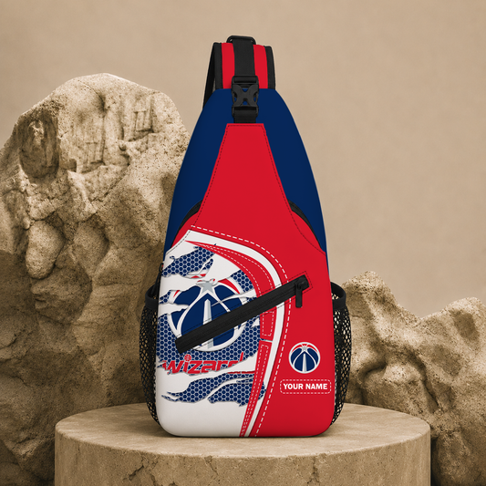 HOT DEAL - NEW CUSTOMIZED WWI WASHINGTON WIZARDS SLING BAG - NBA28