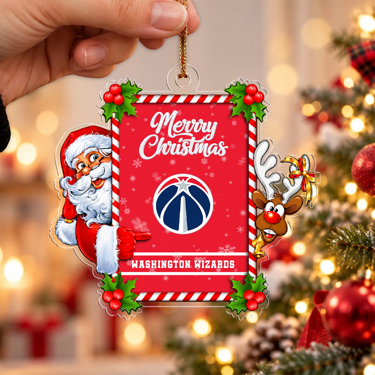 [LIMITED DROP] NEW CUSTOMIZED NBA28 WWI WASHINGTON WIZARDS CHRISTMAS ACRYLIC ORNAMENT