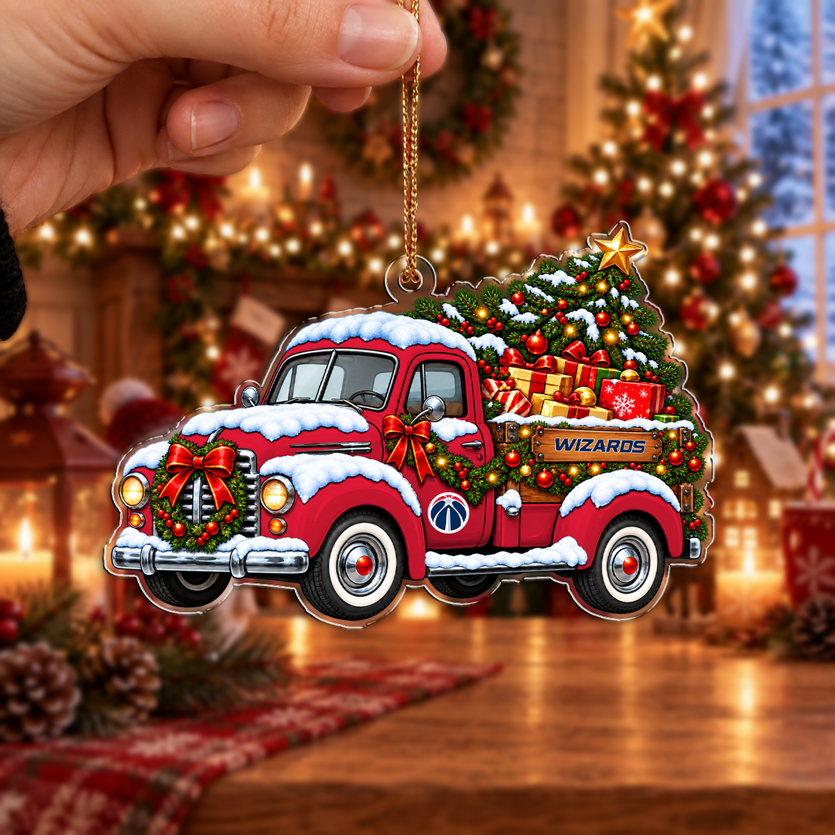 [VIRAL EDITION] NEW CUSTOMIZED NBA28 WWI WASHINGTON WIZARDS CHRISTMAS ACRYLIC ORNAMENT