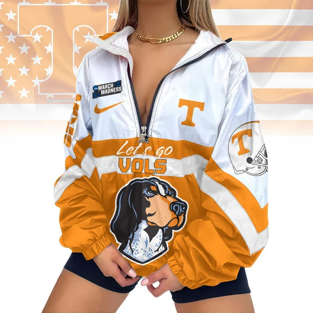 FINAL SALE - NEW CUSTOMIZED MAM NCAA28 TNV TN VOLUNTEERS V-NECK ZIPPER SWEATSHIRT JACKET