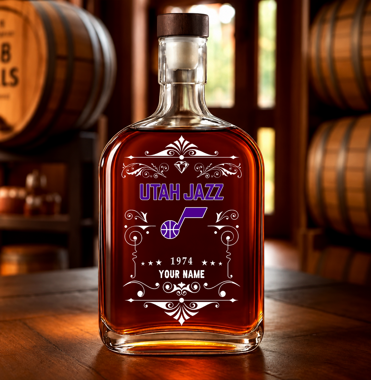 [FINAL SALE] NEW CUSTOMIZED NBA29 UJZ UTAH JAZZ LUXURY WHISKEY BOTTLE 450ML