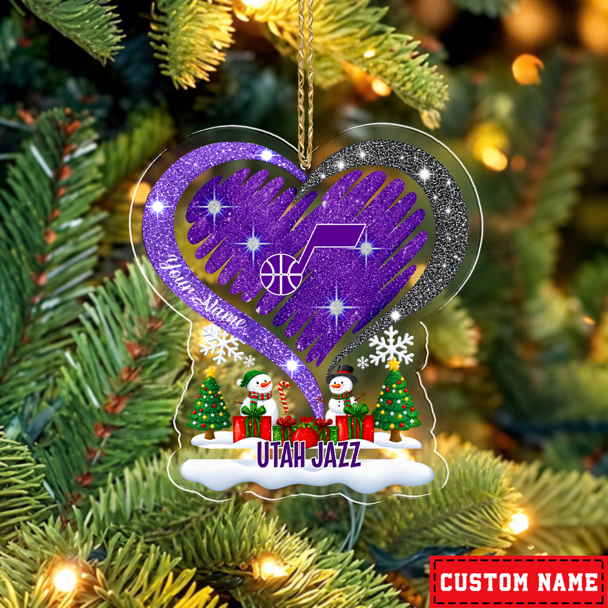 [EXCLUSIVE EDITION] NEW CUSTOMIZED NBA29 UJZ UTAH JAZZ CHRISTMAS ACRYLIC ORNAMENT