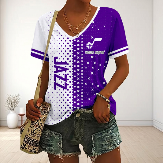 LIMITED DROP - NEW CUSTOMIZED NBA29 UJZ UTAH JAZZ V-NECK FEMALE SHIRT