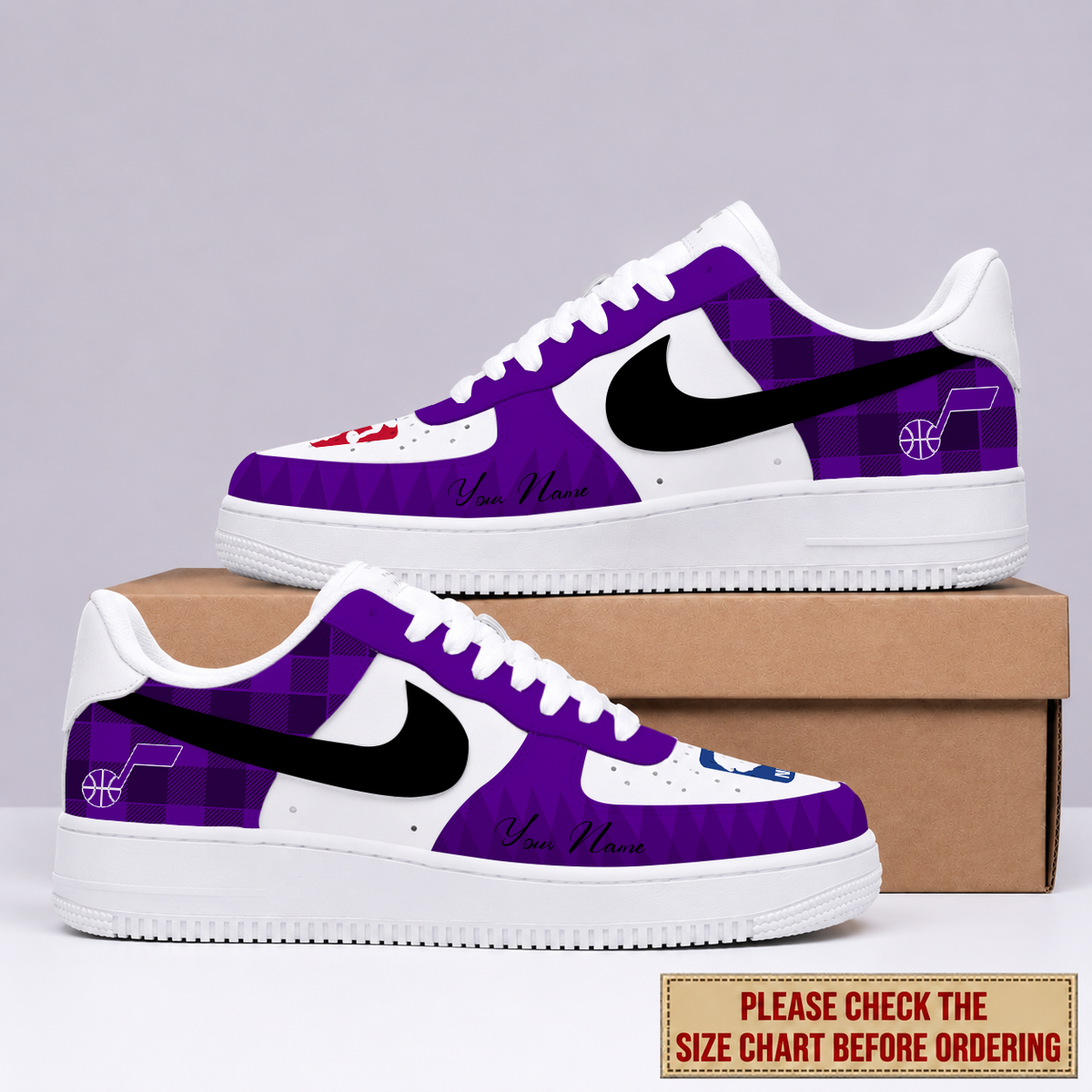 FINAL SALE - NEW CUSTOMIZED NBA29 UJZ UTAH JAZZ AF1 SNEAKERS