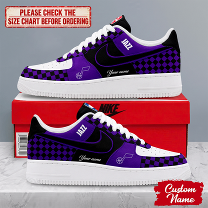 FINAL SALE - NEW CUSTOMIZED NBA29 UJZ UTAH JAZZ AF1 SNEAKERS