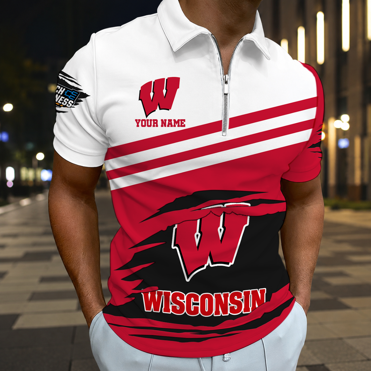 VIRAL EDITION - NEW CUSTOMIZED NCAA MAM29 WSB WISCONSIN BADGERS T-SHIRT, POLO SHIRT, ZIP POLO SHIRT, SWEATSHIRT, HOODIE & ZIP HOODIE