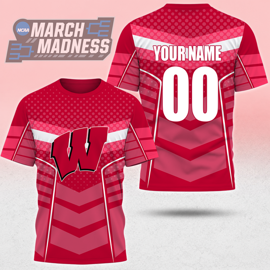 LIMITED EDITION - NEW CUSTOMIZED NCAA MAM29 WSB WISCONSIN BADGERS T-SHIRT, POLO SHIRT, ZIP POLO SHIRT, SWEATSHIRT, HOODIE & ZIP HOODIE