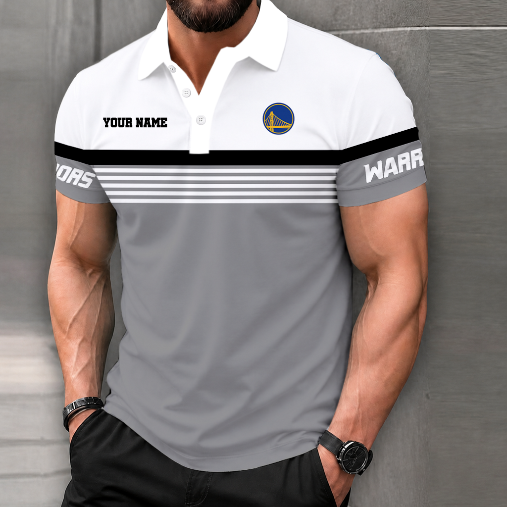 VIRAL EDITION - NEW CUSTOMIZED NBA12 GSW GOLDEN STATE WARRIORS POLO SHIRT
