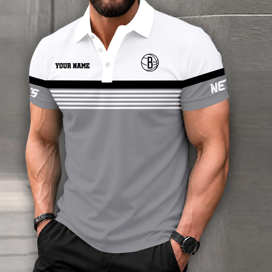 VIRAL EDITION - NEW CUSTOMIZED NBA25 BNE BROOKLYN NETS POLO SHIRT