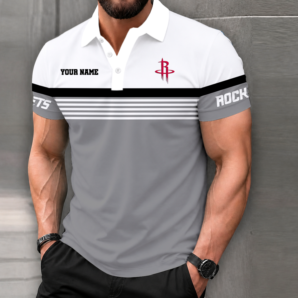 VIRAL EDITION - NEW CUSTOMIZED NBA07 HRO HOUSTON ROCKETS POLO SHIRT