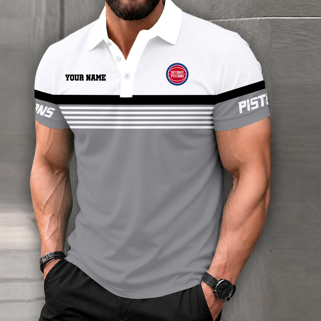 VIRAL EDITION - NEW CUSTOMIZED NBA14 DPI DETROIT PISTONS POLO SHIRT