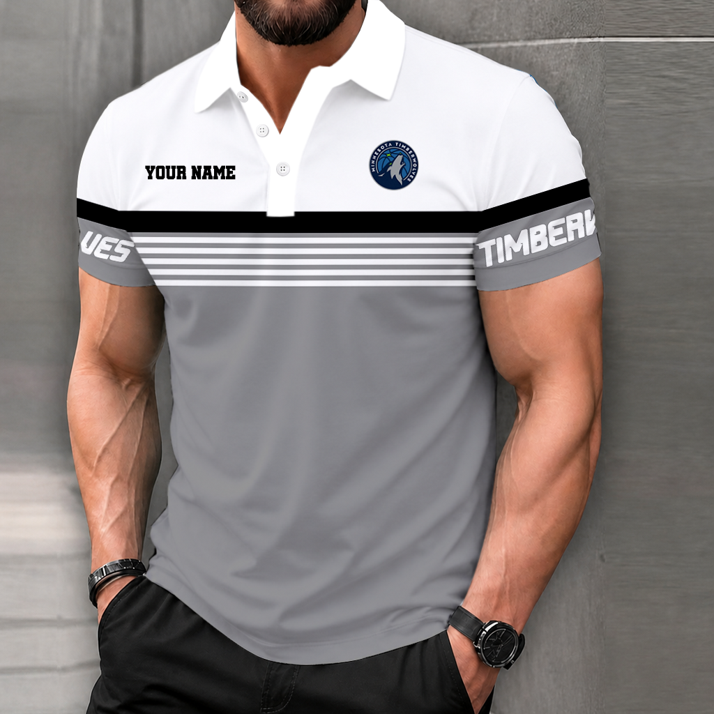 VIRAL EDITION - NEW CUSTOMIZED NBA05 MTW MINNESOTA TIMBERWOLVES POLO SHIRT