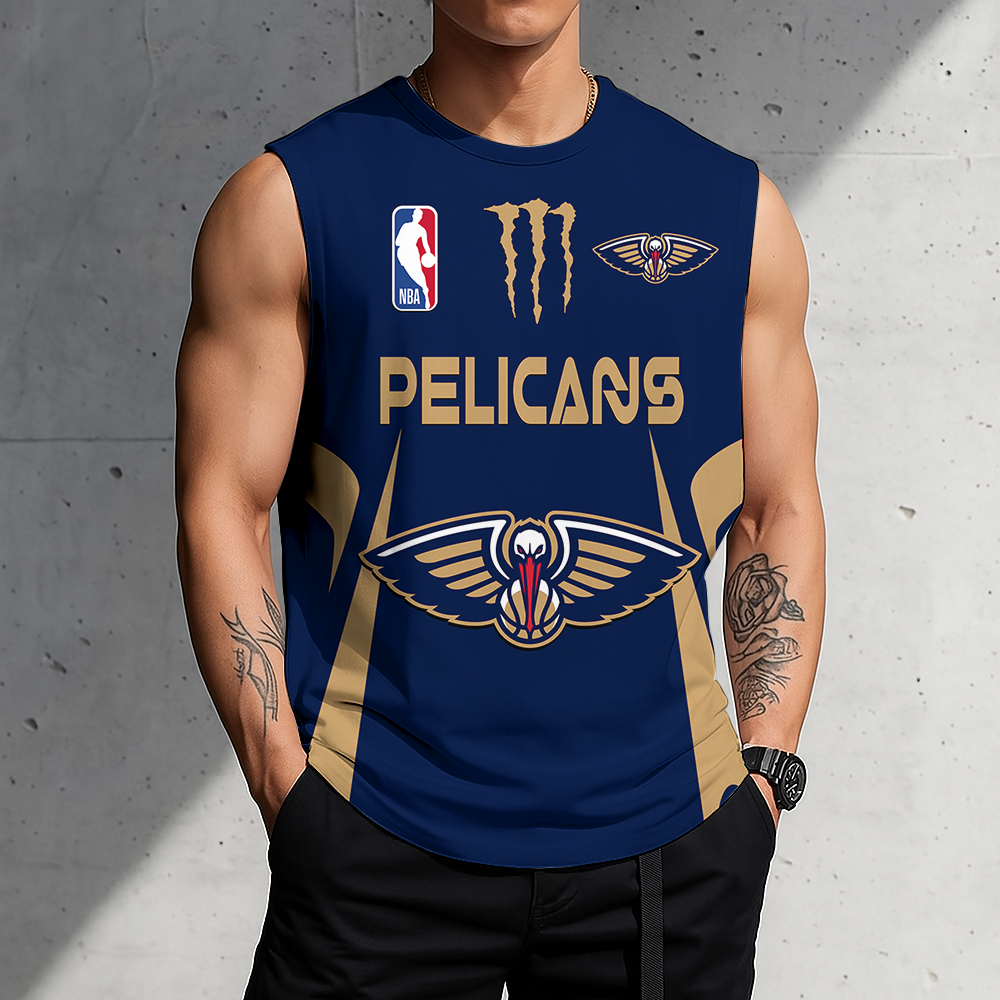 VIRAL EDITION - NEW CUSTOMIZED NOP NEW ORLEANS PELICANS MEN'S GYM SHIRT - NBA30