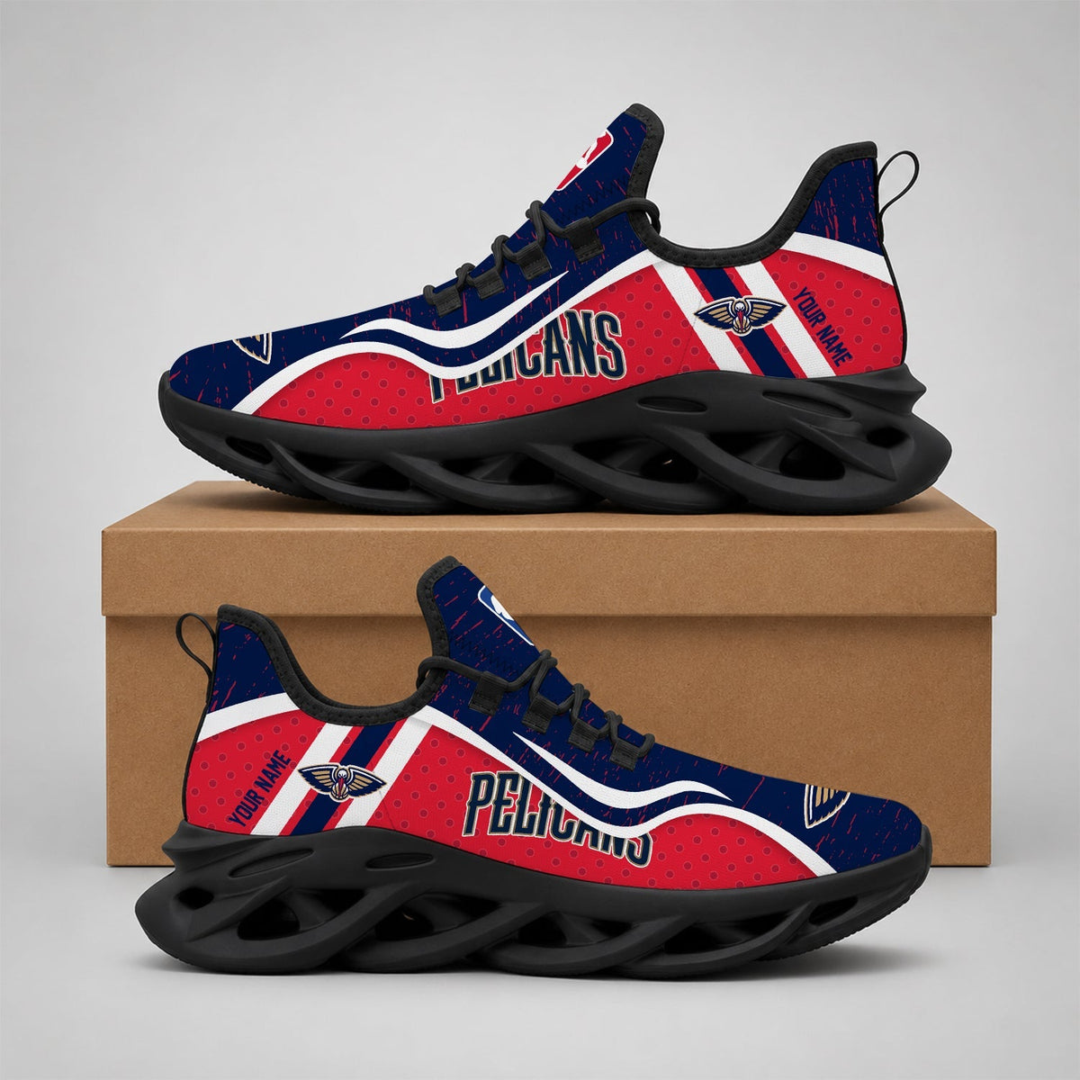 EXCLUSIVE EDITION - NEW CUSTOMIZED NBA30 NOP NEW ORLEANS PELICANS MAX SOUL SHOES